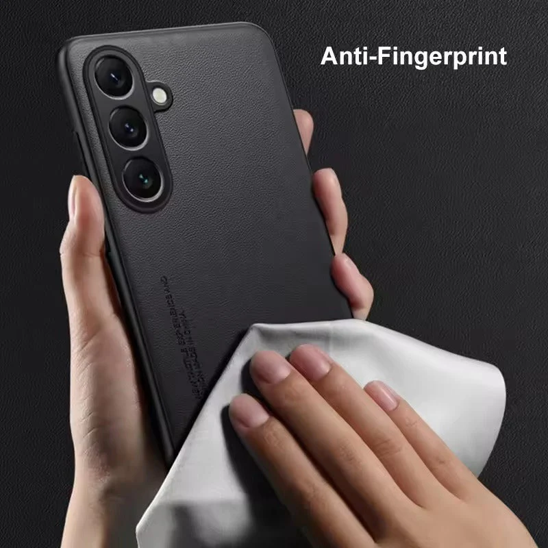 Samsung Galaxy A35 5G Soft Vegan Leather Grain Protective Back Case - Image 3